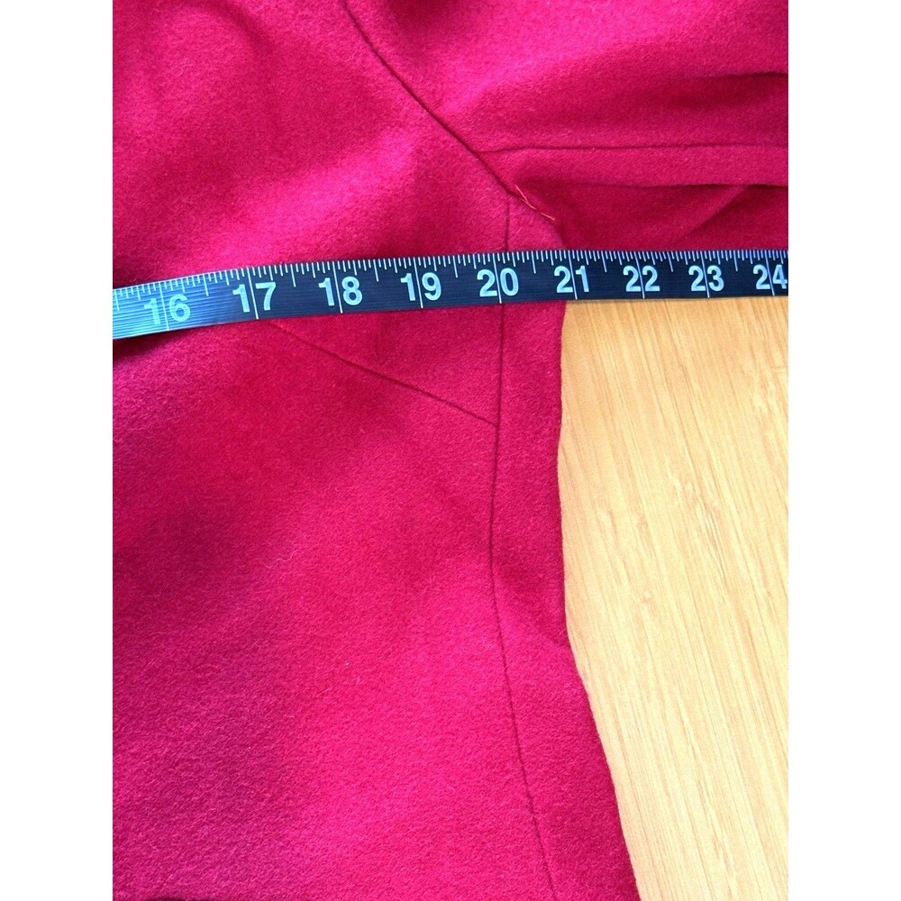 Sam Edelman Red Wool Blend Coat Womens M Single Breasted Tailored Pea Coat - Picture 12 of 16